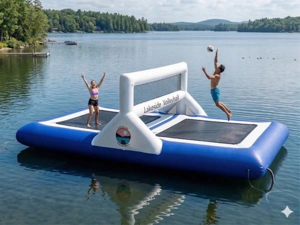 Inflatable Water Floating Volleyball Court Trampoline factory